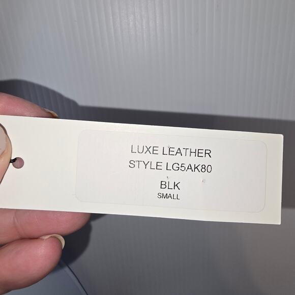 L'Agence Annabelle Faux Leather Bikini Top Black Triangle Tie Closure Small NEW - Picture 5 of 9